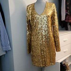 Gold sequin  mini dress